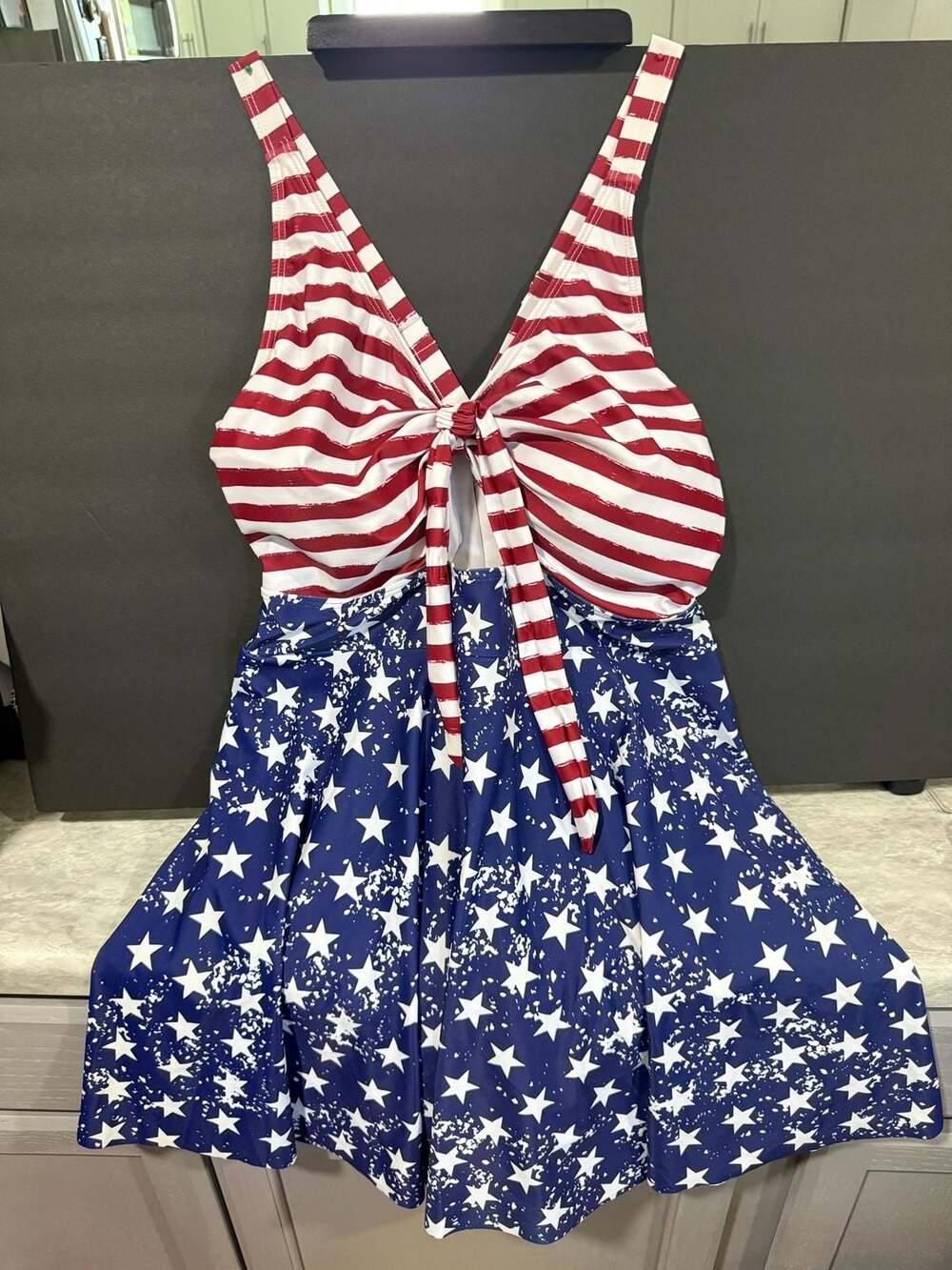 NWOT NIeyook Plus Size Patriotic USA Flag One Piece Swim Dress 20W